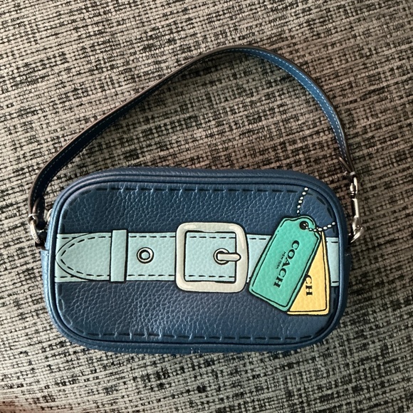 Coach Jamie Wristlet With Trompe Loeil Print True Blue - Picture 1 of 1